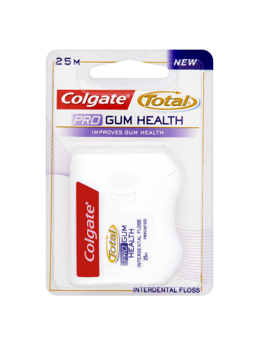 colgate total pro gum health interdental floss 25m