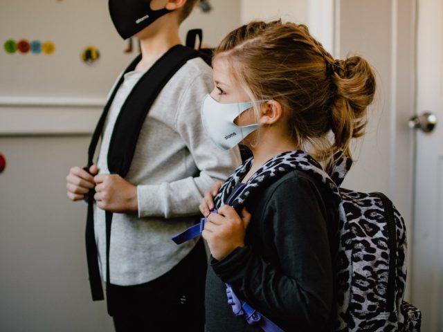 student wearing mask