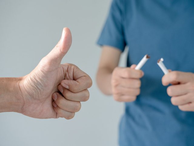No smoking. Man stop smoke, refuse, reject, destroy, smash cigarette, say no. quit smoking for health. world tobacco day. drugs, Lung Cancer, Respiratory, Pulmonary disease, narcotic, nicotine