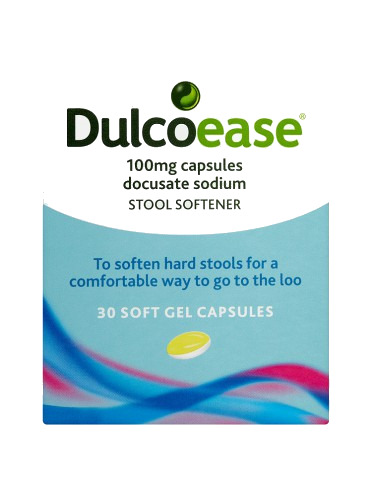 DulcoEase 100mg Capsules Stool Softener 30 Soft Gel Capsules