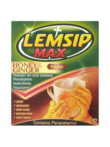 Lemsip Max Honey & Ginger Flavour 10 Sachets