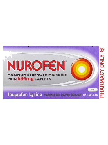 Nurofen Maximum Strength Migraine Pain 684mg Caplets 12 Caplets