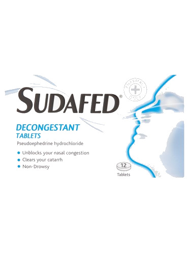 Sudafed Decongestant Tablets 12 Tablets